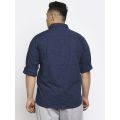 aLL Mens Printed Navy Cotton Casual Shirt