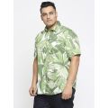 aLL Green Printed Cotton Casual Shirt