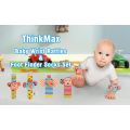0-6 Months Baby Animal Wrist Rattle Educational Toys Monkey Elephant 4 Sets