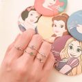 Disney Princess Ring Snow White/ Cinderella/ Rapunzel/ Little Mermaid/ Belle Adjustable ring korean ring 迪士尼公主项链/戒指
