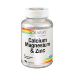 BONES & MUSCLE HEALTH - Solaray Calcium Magnesium Zinc Extra 20% - 120 Capsules