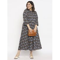 aLL Printed Navy Casual Dresses