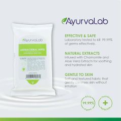 AyurvaLab Antibacterial Wipes 10s Single Pack