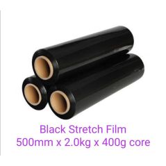 Black Stretch Film 500mm x 2.0kg x 1carton (6rolls)