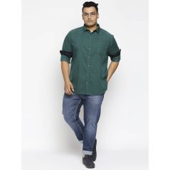 aLL Men Green Printed Cotton Casual Shirt