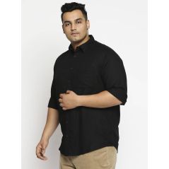 aLL Men Black Solid Casual Shirts