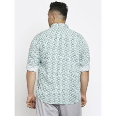 aLL Printed Sea Green Men's Casual Shirts