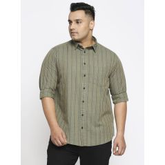 aLL Olive Striped Casual Shirts