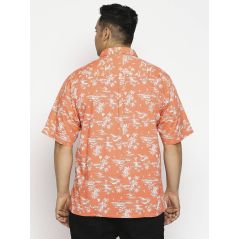 aLL Men Orange Printed Casual Shirt