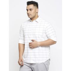 aLL White Checkered Casual Shirts
