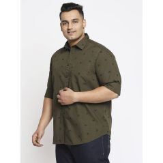 aLL Small Printed Olive Casual Shirt