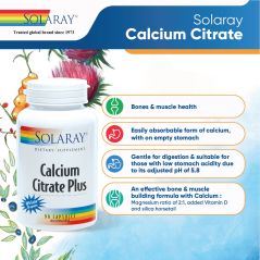 BONES & MUSCLE HEALTH - Solaray Calcium Citrate Plus - 30 Capsules