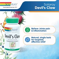 REDUCE JOINTS PAIN  & INFLAMMATION - Solaray Devil's Claw [Twin Pack] - 2x100 Capsules