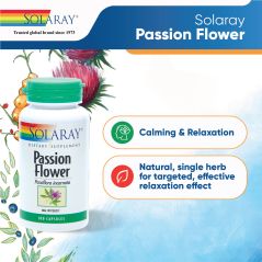 CALM & RELAXATION - Solaray Passion Flower - 100 Capsules