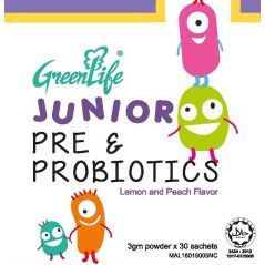 IMMUNE AND DIGESTIVE SUPPORT - Greenlife Junior  Pre & Probiotics Powder 30´S