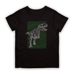 Baju kanak-kanak budak lelaki perempuan Dinosaur Line Draw Kids T-shirt Casual Clothing Kizmoo Shirts Boy Girl Ready Stock