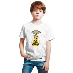Dinosaur Abducted UFO Kids tshirt T-Shirt Kids Fashion kids Clothing Cotton Ready Stock