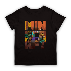Kizmoo Superstyle_Mine-Craft_Typo Graphic T-shirt Top Boy Girl Ready Stock