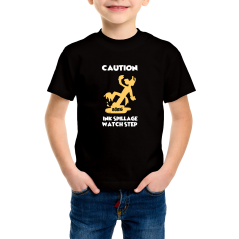 Fashion Bendy Caution Boris Kids T-Shirt