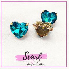 Keronsang Batu Zirconia Pin Tudung Murah Brooch Crystal Fashion Accessories Baby Brooch Zirconia Brooch | Heart Shape