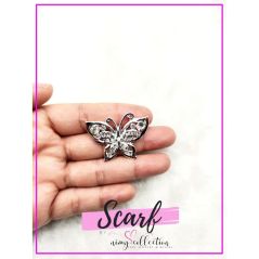 Keronsang Batu Zirconia Pin Tudung Murah Brooch Crystal Fashion Accessories Zirconia Brooch | Butterfly Shape