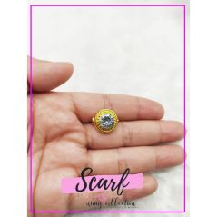 Keronsang Batu Zirconia Pin Tudung Murah Brooch Crystal Fashion Accessories Baby Brooch Zirconia Brooch | Round Shape