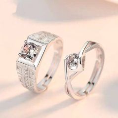 [READY STOCK] Sterling Silver 925 with Zirconia Couple Ring | ARC01