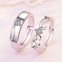 [READY STOCK] Sterling Silver 925 with Zirconia Couple Ring | ARC07