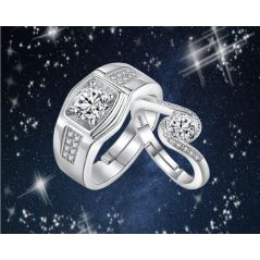 [READY STOCK] Sterling Silver 925 with Zirconia Couple Ring | ARC38