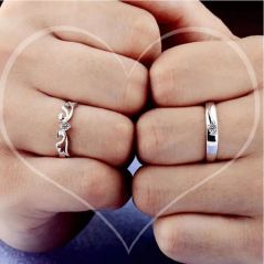 [READY STOCK] Sterling Silver 925 with Zirconia Couple Ring | ARC07