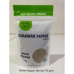 Quality Spice Sarawak White Pepper Berries 70gm Premium | Halal White Pepper Supplier