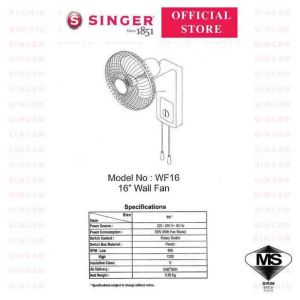 Singer WF16 Wall Fan 16"