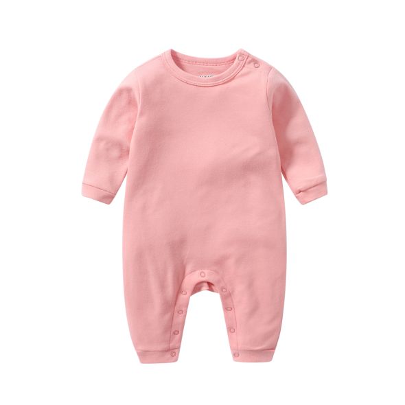Basic Series Quality Newborn Baby Long Sleeve Bodysuit / Baby Sleepwear One-Piece Double Sided Dupion Cotton