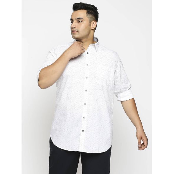 aLL Men Off White Printed Mandarin Collar Shirt