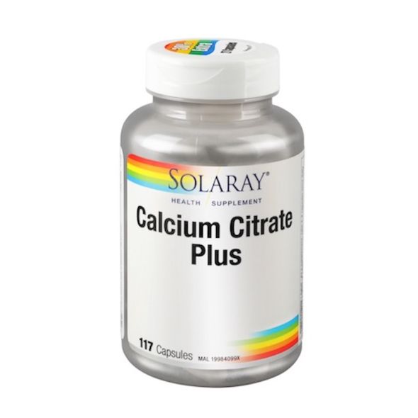 BONES & MUSCLE HEALTH - Solaray Calcium Citrate Plus Extra 30% - 117 Capsules