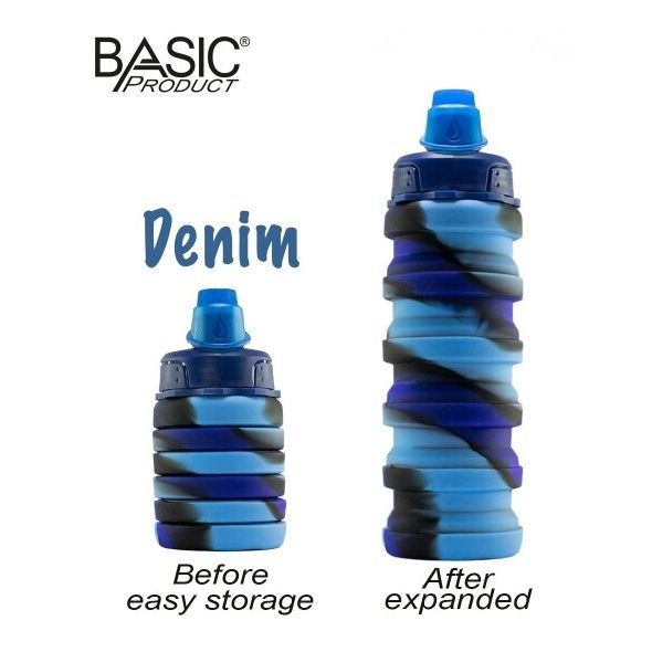 Basic Pocket Water Bottle - Unicorn and Blue Denim..Cool design