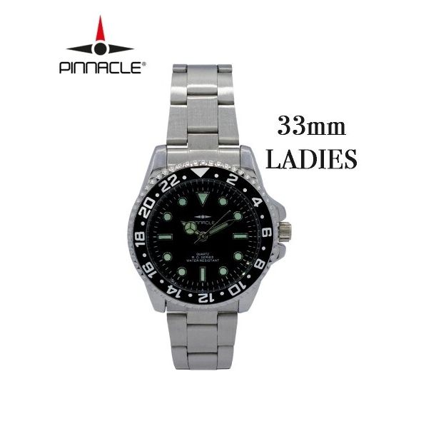 LADIES WATCH PinnacleRO Series Watch LadiesBlack 33mm- Available in Silver & Black