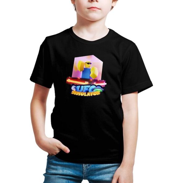 READY STOCK Roblox UFO T-Shirt Kids Game Cartoon Gamers Baju Budak - 100% Cotton