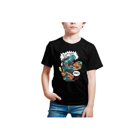 kids tshirt Dinosaur Stay Hungry  boy girl shirts Kids girl t-shirt baju budak baju kanak kanak Kizmoo Ready Stock
