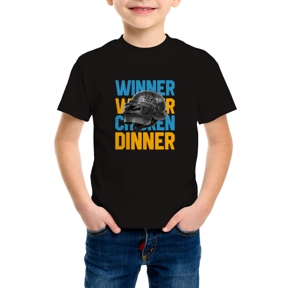 PUBG Chicken Dinner Kids T-shirt Top Boy Girl Ready Stock