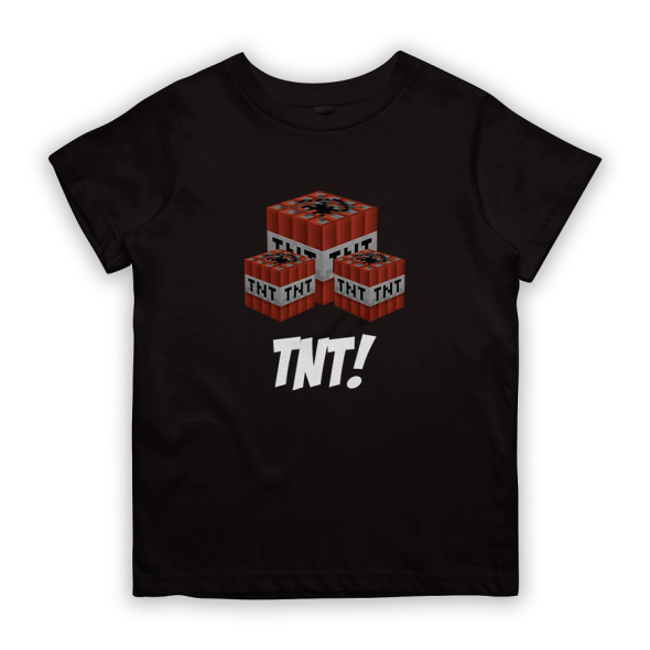 Kizmoo Superstyle_Mine-Craft_TNT Cube Graphic T-shirt Top Boy Girl Ready Stock