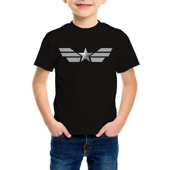 Fashion Captain America Silver Kids T-Shirt