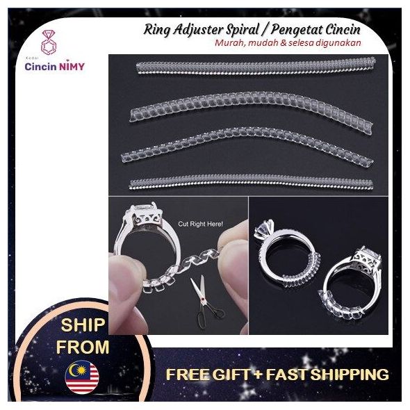 [READY STOCK] 3 pcs Spiral Ring Size Adjuster Ring Guard Resizing Fitter Pelaras Pengetat Cincin - Lebar 3mm /4mm /5mm