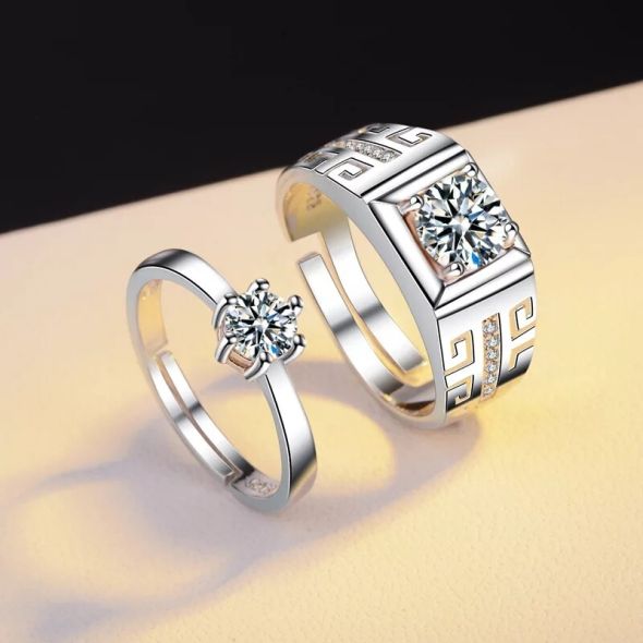 [READY STOCK] Sterling Silver 925 with Zirconia Couple Ring | ARC08
