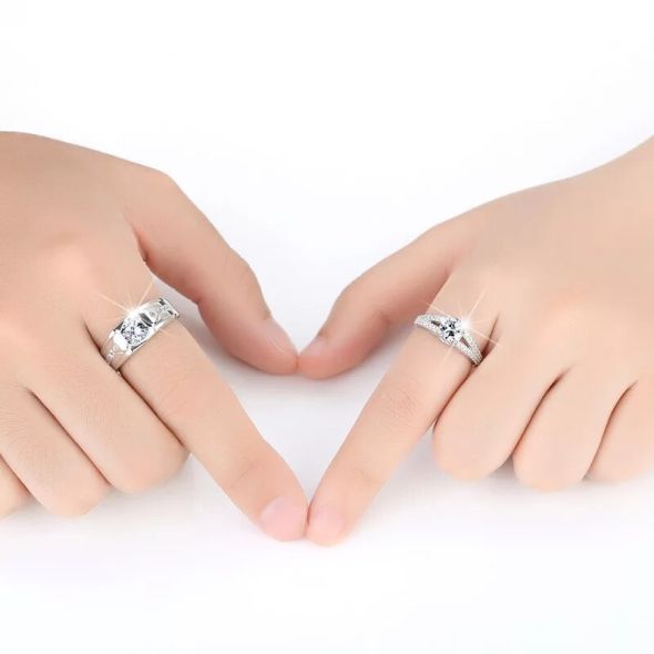 [READY STOCK] Sterling Silver 925 with Zirconia Couple Ring | ARC15
