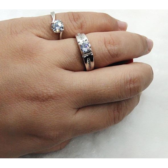 [READY STOCK] Sterling Silver 925 with Zirconia Couple Ring | ARC65