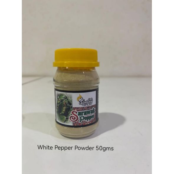 Quality Spice Sarawak White Pepper Powder 50gm Premium Bottle