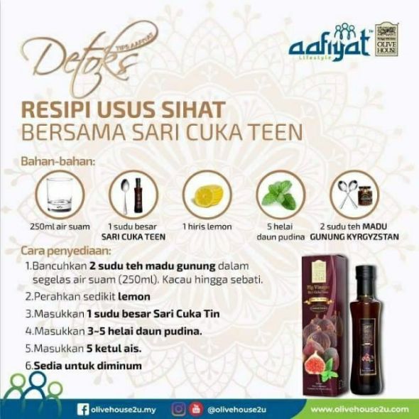 Sari Cuka Teen Premium 250 ml (Fiq Vinegar) + Free Gift