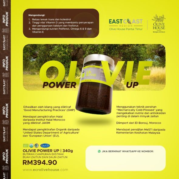 OLIVE HOUSE - Olivie Power Up 100 g (Minyak Zaitun Extra Virgin) + Free Gift l Keradangan minyak zaitun premium asli organik