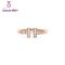 Rose Gold 14k T Wire Stone Women Ring Cincin Perempuan Rose Gold Silver Ring Gold Ring 女戒
